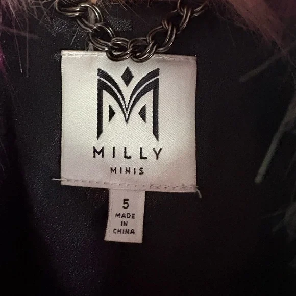 Milly Minis Girls Multicolor Faux Fur Jacket – Size 5 - Picture 2 of 3